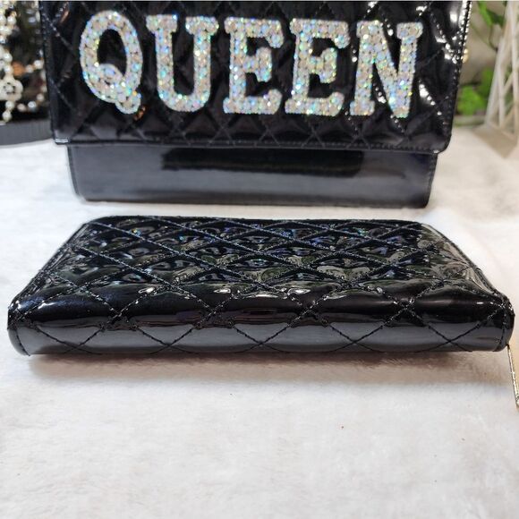 New Black Quilted Bag with Matching Wallet - Picture 13 of 17